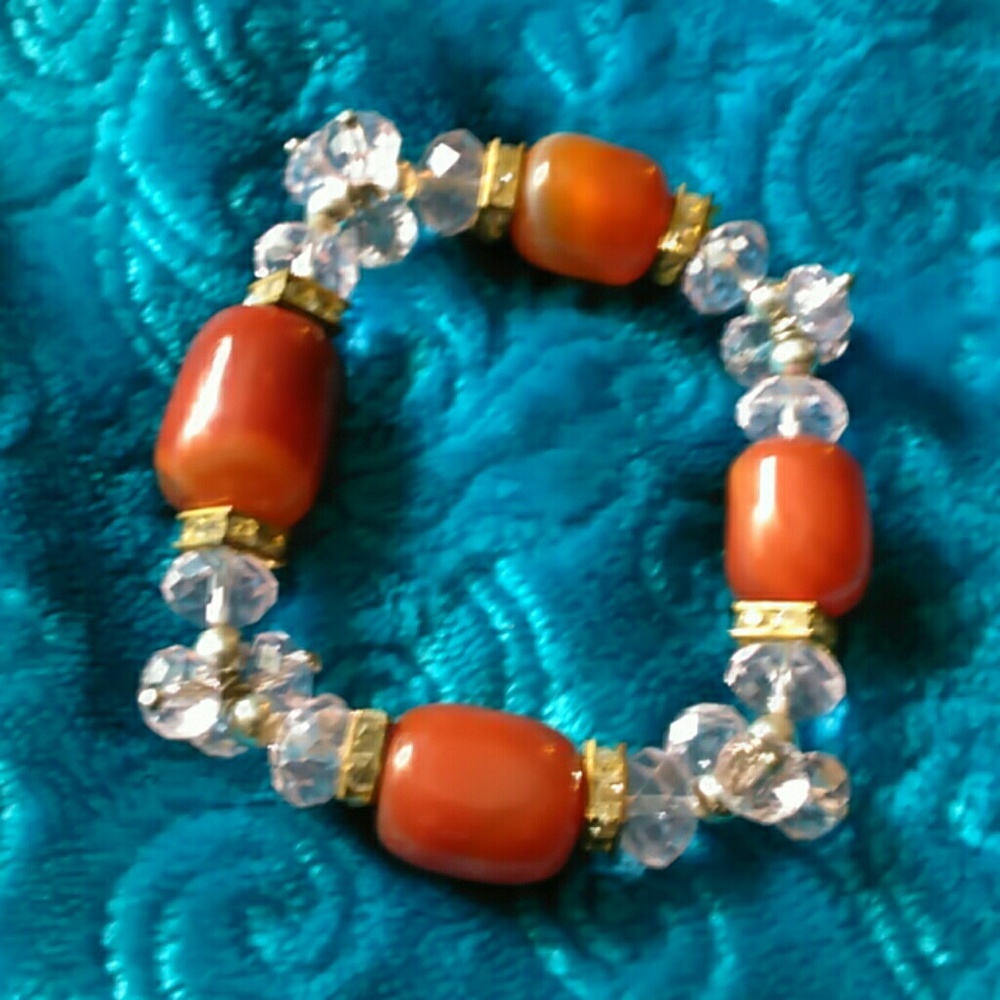 Pink & Brown Beaded Bracelet